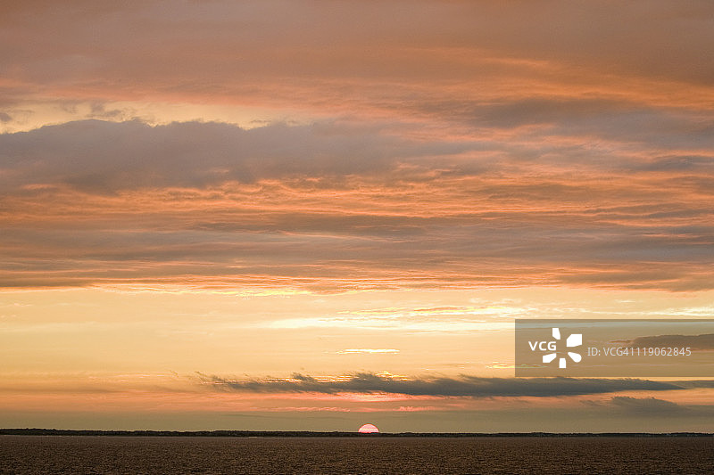 特拉华湾的日落图片素材