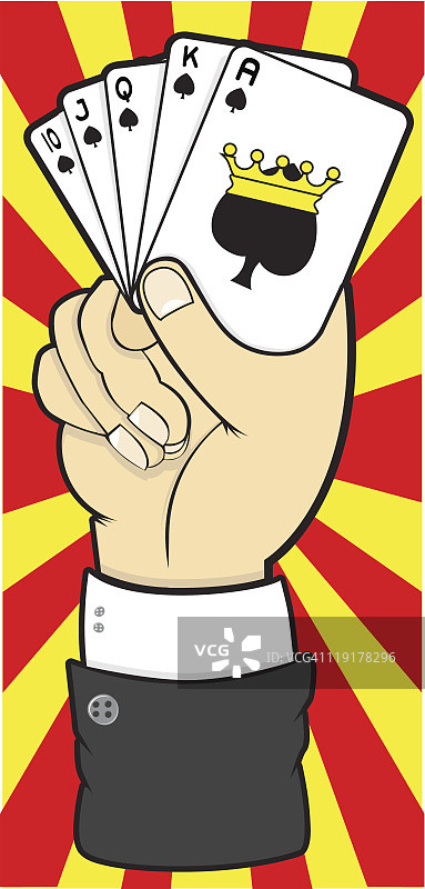 皇家同花顺插画图片素材