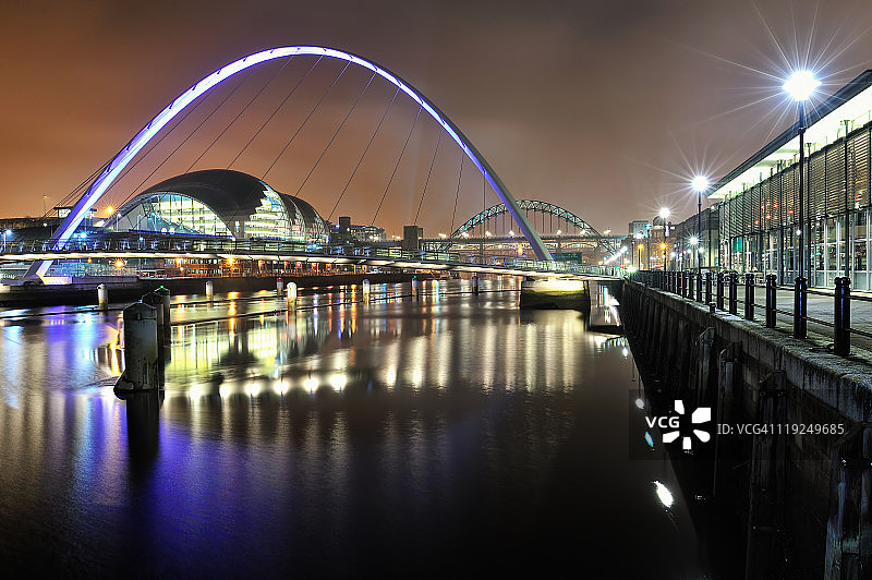 盖茨黑德千禧桥和鼠尾草图片素材