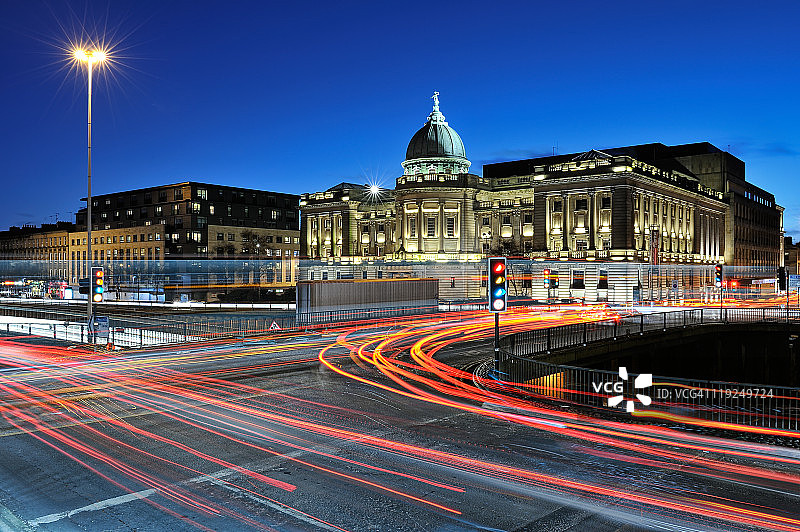 米切尔图书馆的暮色图片素材
