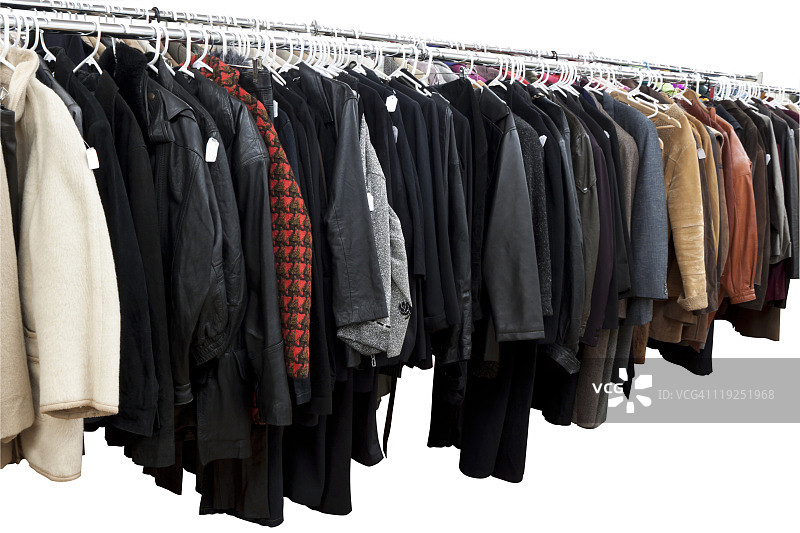 白色背景上孤立的冬季外套和夹克图片素材