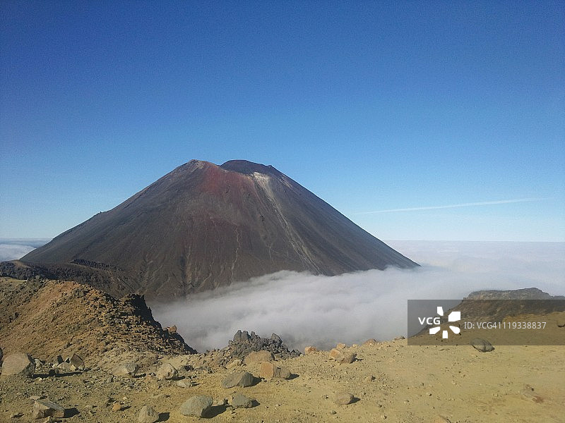从汤加里罗山看到的瑙鲁霍伊火山图片素材
