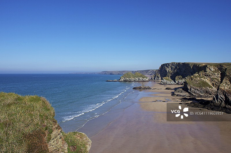 沃特盖特湾，纽基，康沃尔，英格兰，英国，欧洲图片素材
