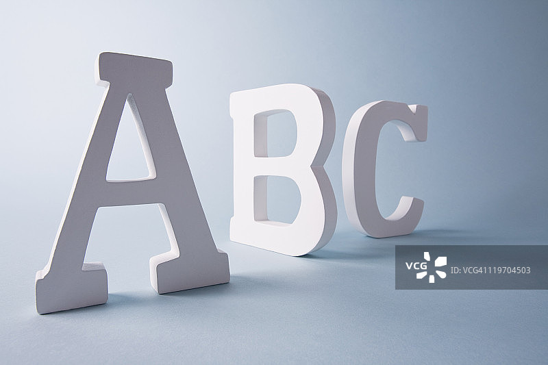 A、B、C字母的影棚拍摄图片素材