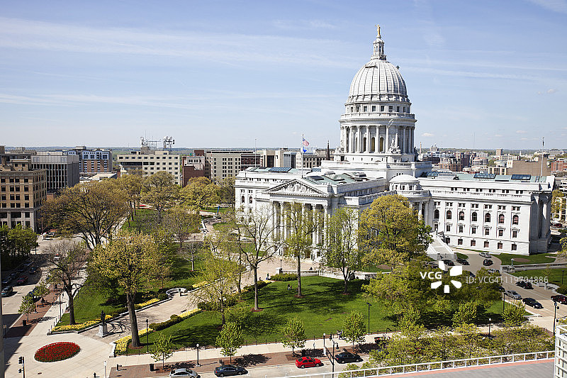 美国威斯康星州麦迪逊，州议会大厦图片素材