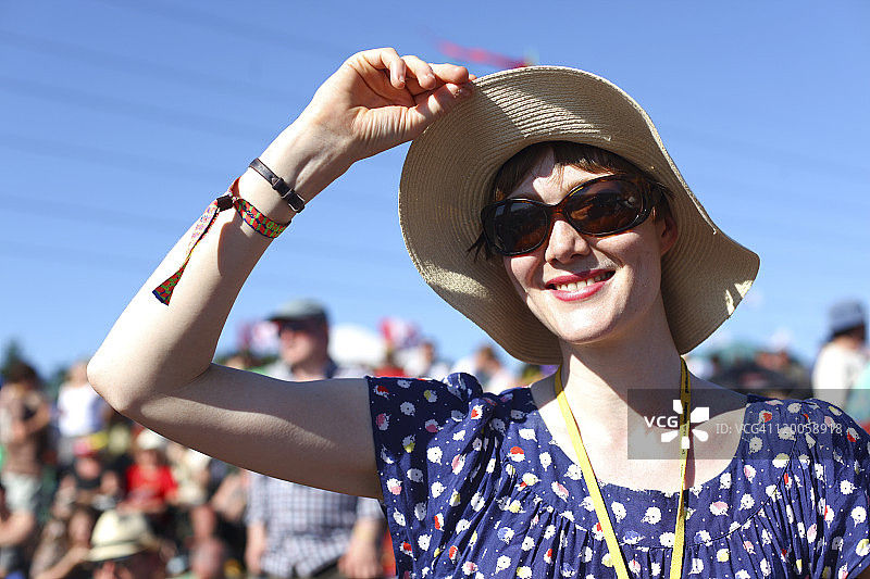 2011年格拉斯顿伯里音乐节的节日参与者图片素材