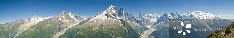 欧洲阿尔卑斯山脉景观全景图图片素材