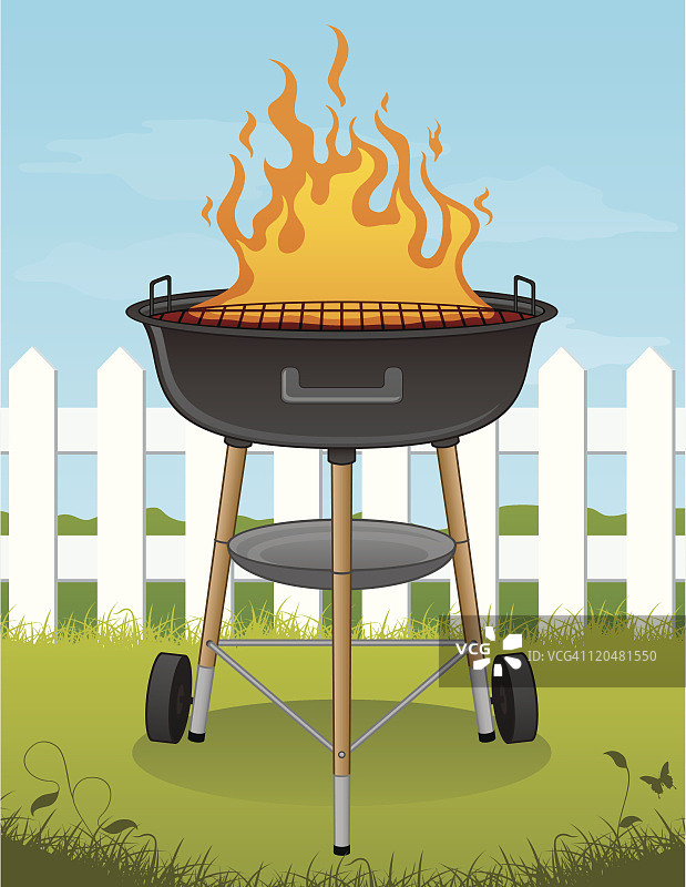 后院的烤架矢量图图片素材
