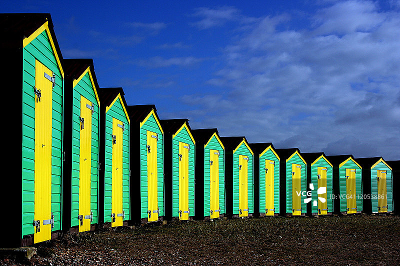 利特尔汉普顿海滩小屋图片素材