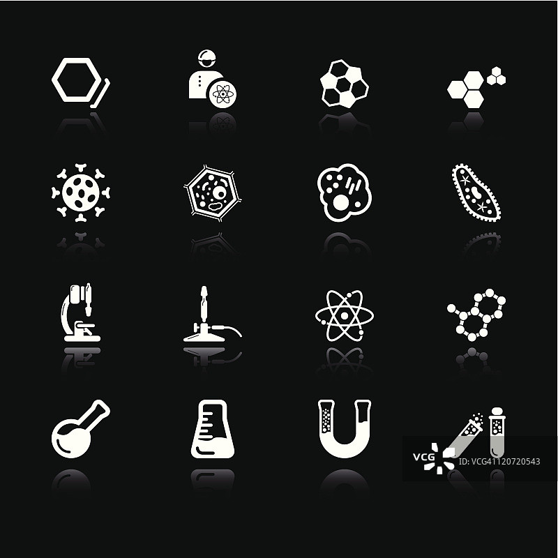 化学和生物图标 | 简约白色图片素材