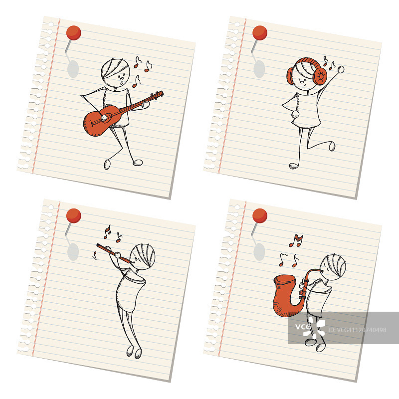 火柴人音乐系列图片素材