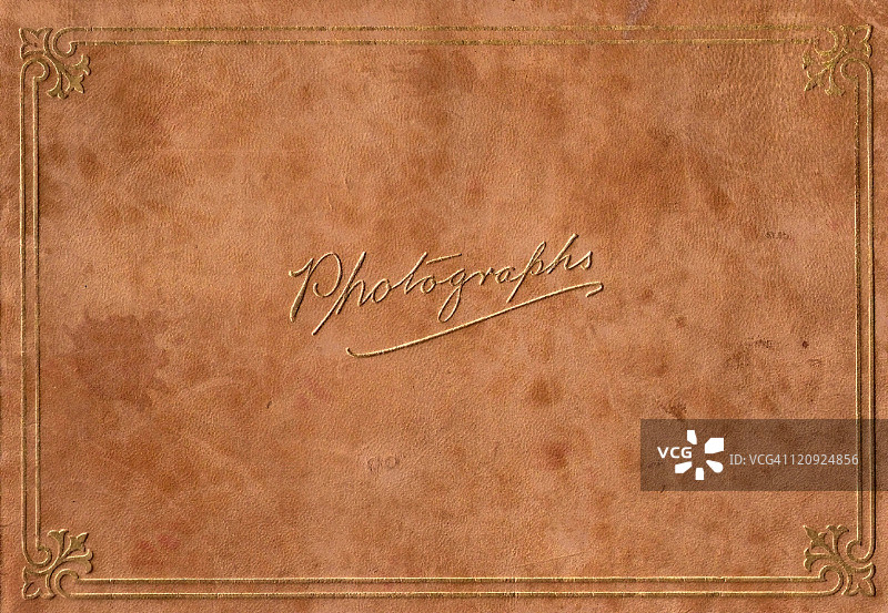 复古全尺寸金色压花皮革相册图片素材