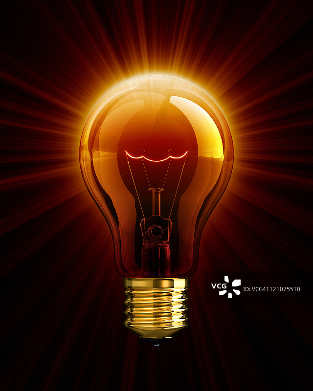 热灯泡的光芒图片素材
