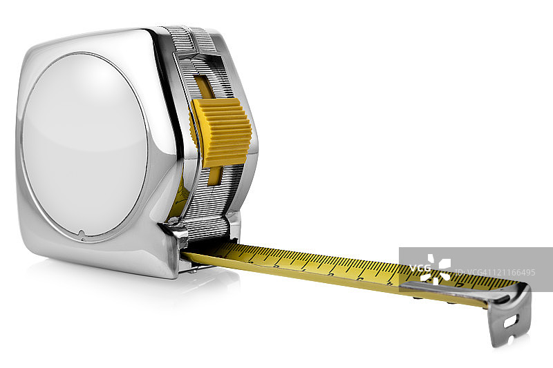 建筑工人使用的金属卷尺图片素材