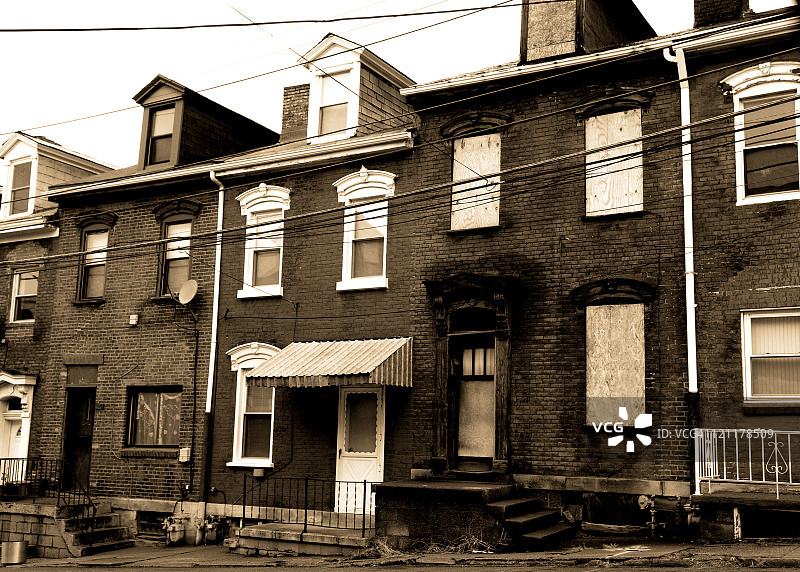 一排房屋图片素材