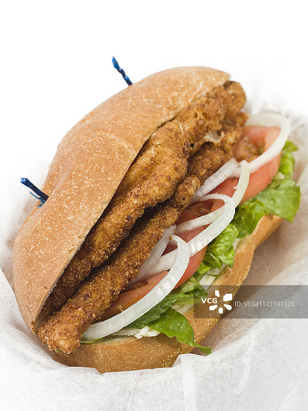 米兰风味小牛肉或鸡肉三明治图片素材