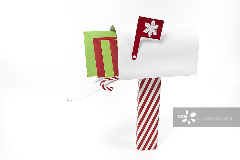 邮箱里的圣诞卡片图片素材