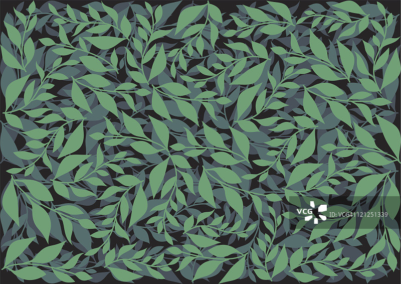 绿色调的叶状背景图片素材