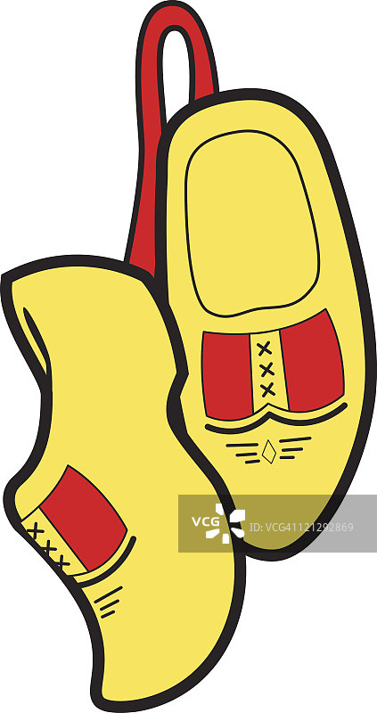 悬挂的荷兰木鞋图片素材