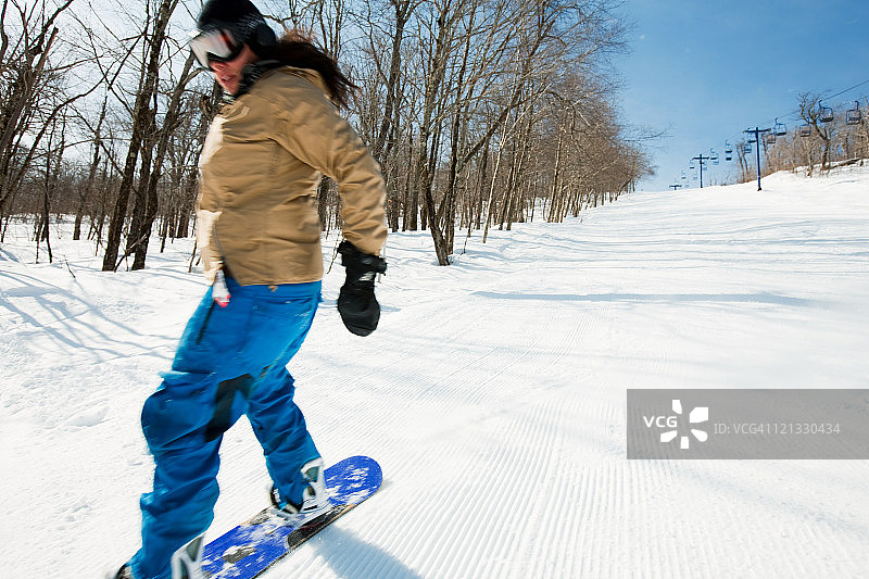 年轻女人滑雪图片素材
