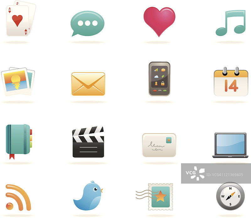 绸缎质感的社交媒体图标图片素材