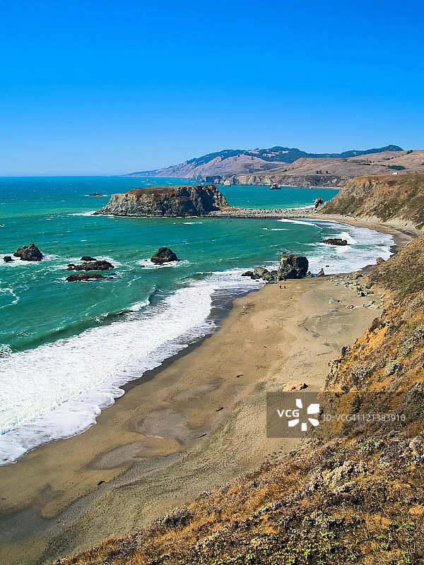 加利福尼亚州詹纳的隐蔽海滩图片素材