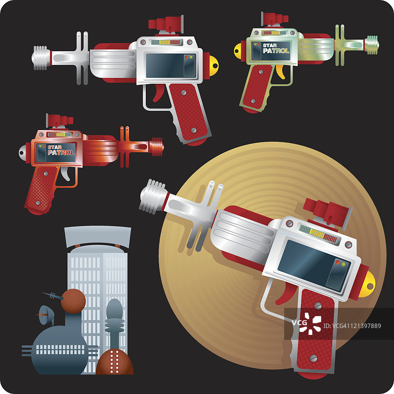 太空枪和射线枪图片素材