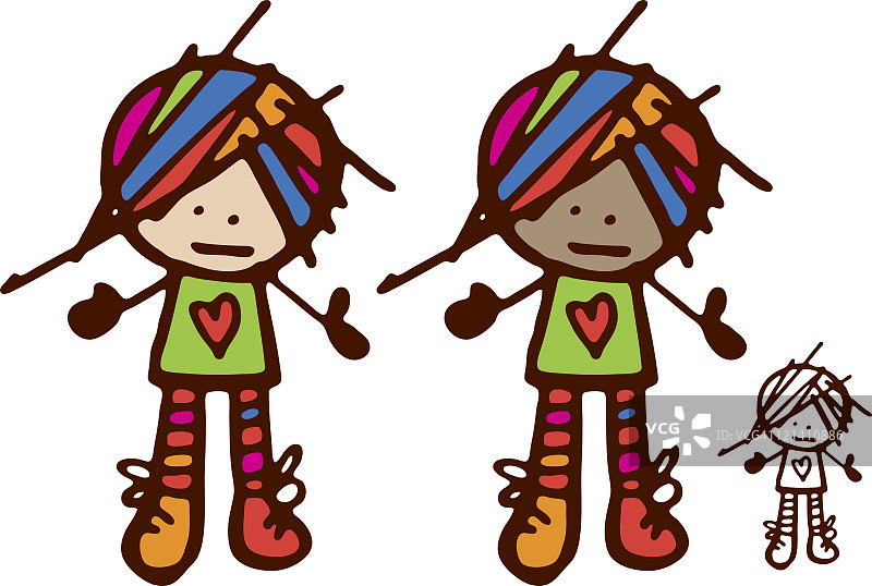 色彩鲜艳的女孩图片素材