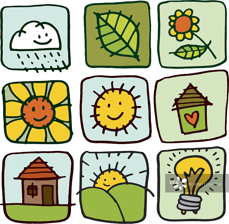 手绘自然天气元素图片素材