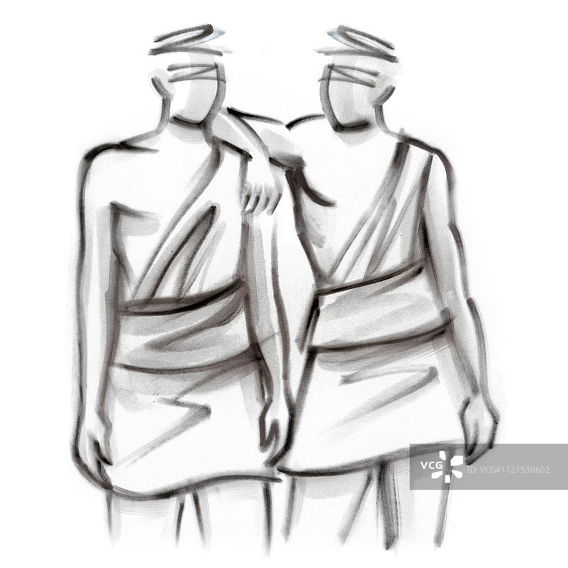 双子座占星符号插画图片素材