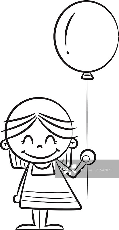 拿着气球的小女孩图片素材