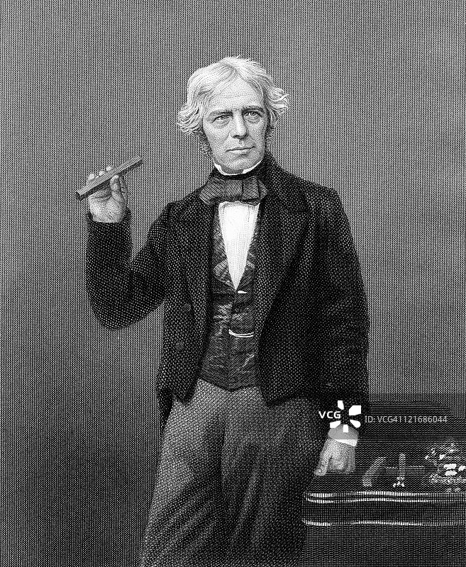 科学家迈克尔·法拉第的复古肖像图片素材