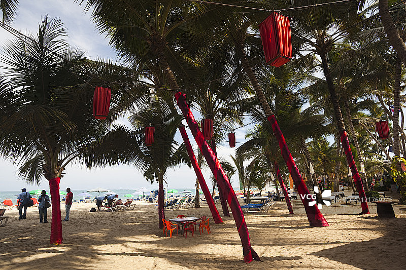 圣诞节装饰，卡巴雷特海滩，多米尼加共和国图片素材