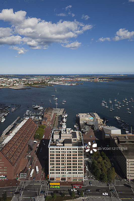 美国马萨诸塞州波士顿海滨和洛根机场景观图片素材