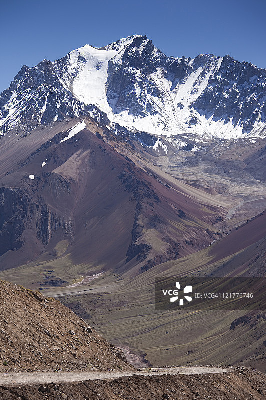 通往阿根廷门多萨省基督救世主雕像的路图片素材
