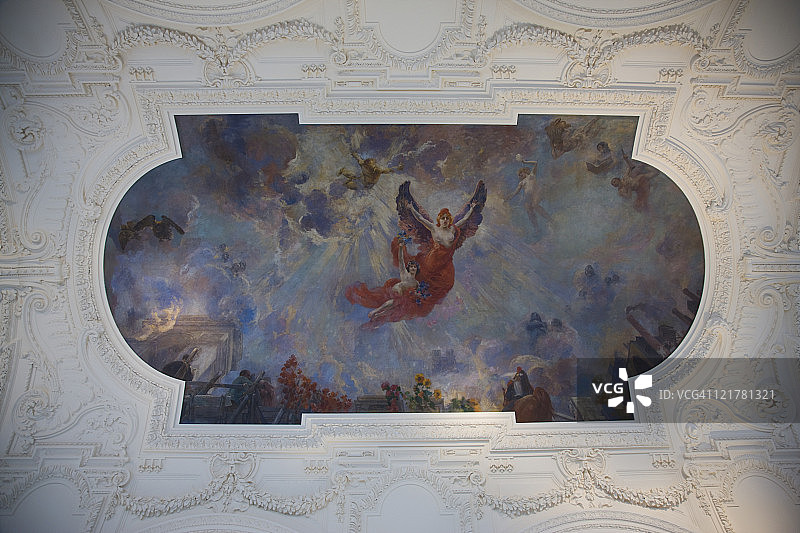 法国巴黎小皇宫博物馆天花板细节图片素材