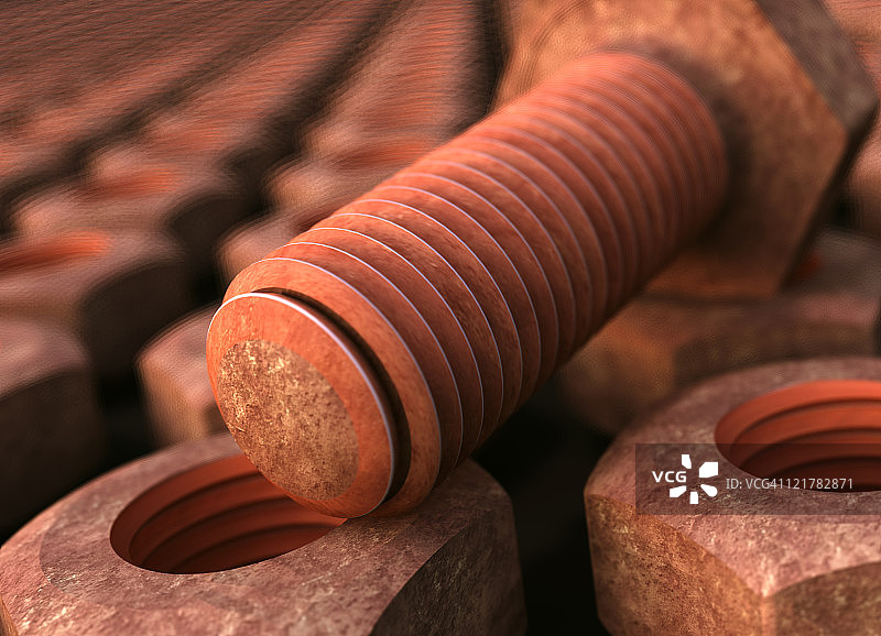 数字处理的螺母和螺栓图片素材