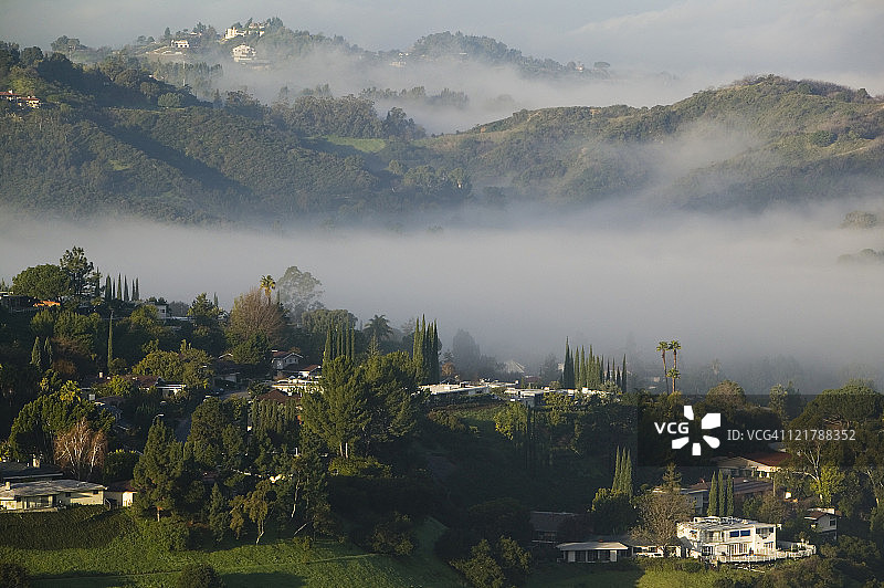加利福尼亚州好莱坞山的早晨景色图片素材