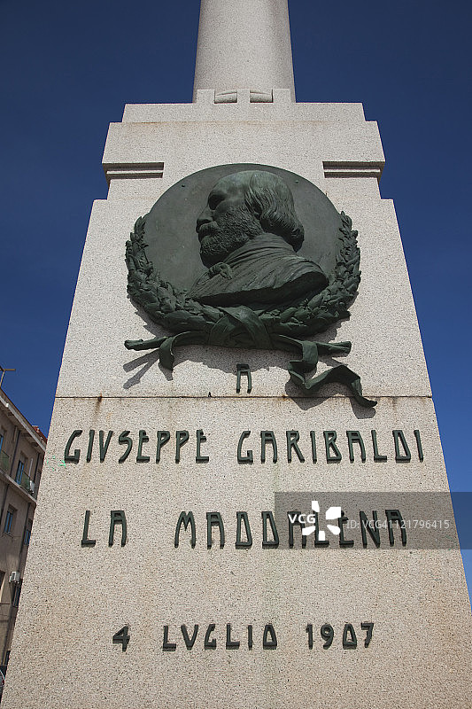 意大利撒丁岛马达莱纳岛朱塞佩·加里波第纪念碑图片素材