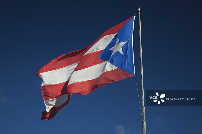 波多黎各旗帜，伊莎贝拉，波多黎各，2009年12月图片素材