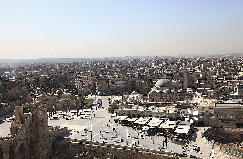 从城堡观看的叙利亚阿勒颇图片素材