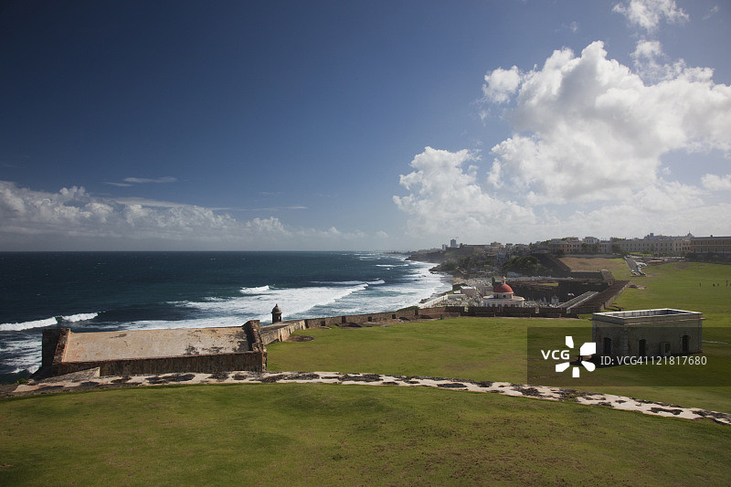 莫罗城堡，旧圣胡安，波多黎各圣胡安图片素材