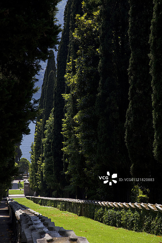 意大利科莫湖切尔诺比奥的埃斯特庄园酒店山坡花园图片素材