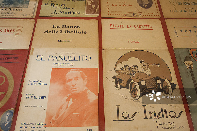 乐谱，卡洛斯·加德尔故居博物馆，阿根廷布宜诺斯艾利斯图片素材