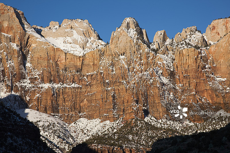 美国犹他州锡安国家公园的维尔京群峰图片素材