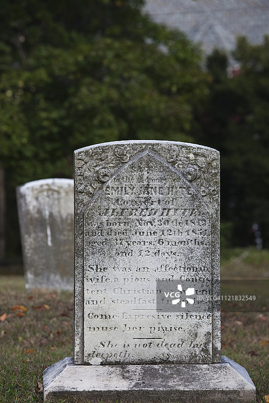 哈珀斯费里国家历史公园哈珀公墓墓碑，美国西弗吉尼亚州图片素材