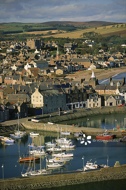 苏格兰阿伯丁港口景观图片素材