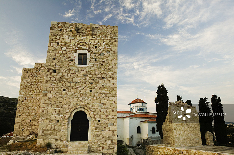 萨摩斯岛毕达哥利翁，利库尔戈斯·洛戈特提斯城堡图片素材