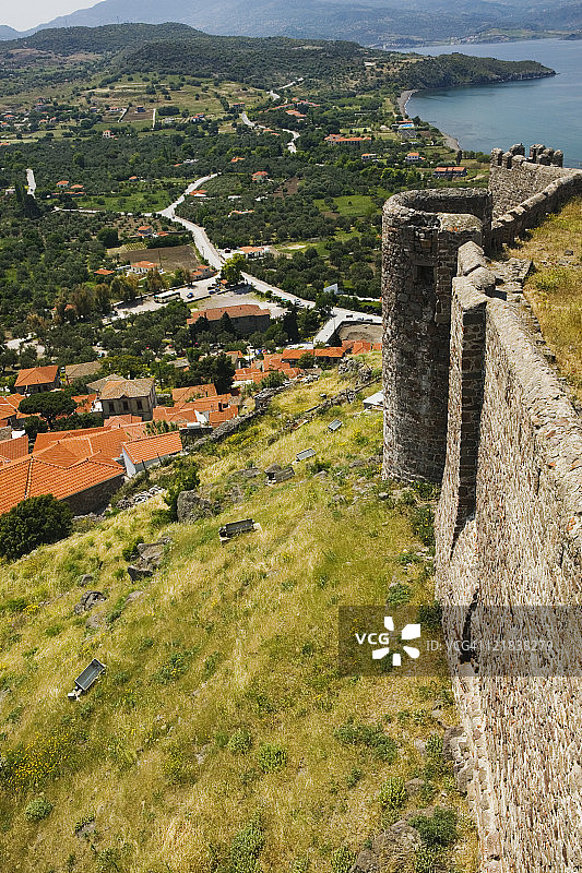 莱斯沃斯岛米蒂利尼的拜占庭-热那亚城堡图片素材