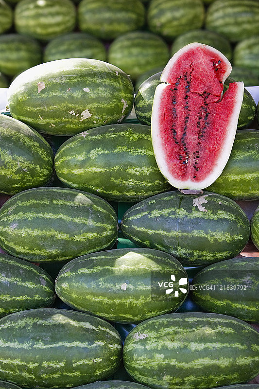 墨西哥科利马市的西瓜摊图片素材